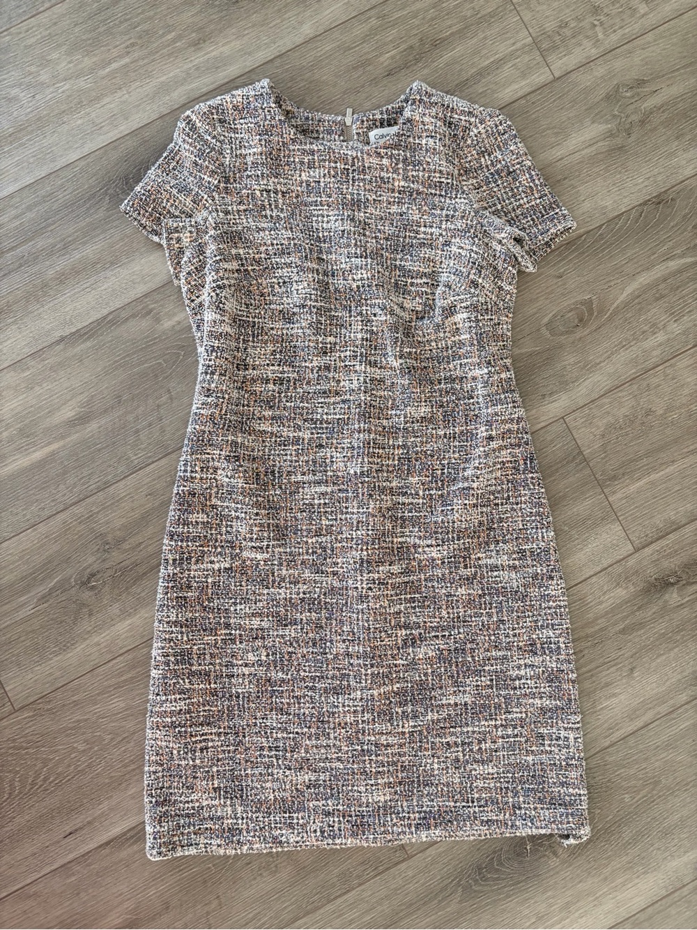 Calvin Klein Multicolor Tweed Short-Sleeve Sheath Dress